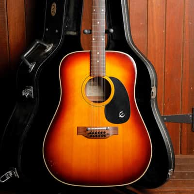 Epiphone FT-160 Texan-12 Sunburst 12-String Acoustic Guitar MIJ 1970s Pre-Owned image 2