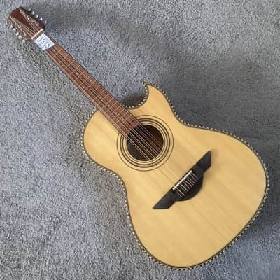 Natural 10 String Acoustic Electric Guitar, Spruce Top, Mahogany Body, Rosewood Fingerboard image 2