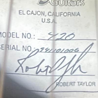 1994 Vintage Taylor 420 Natural with Rosewood Fretboard, Original Taylor Hard Case & Paperwork image 3