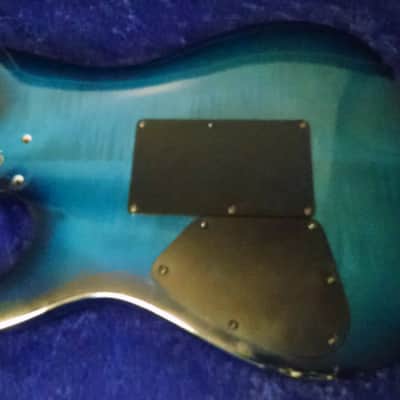1991 Ibanez USA Custom S Saber Body Blue Mahogany Flamed maple image 14