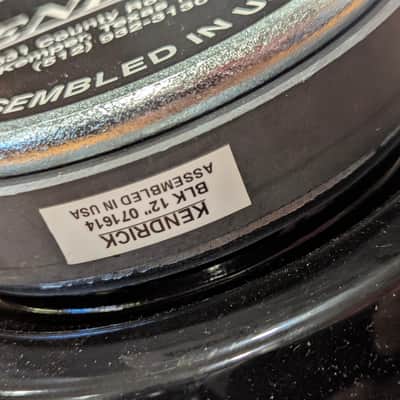Kendrick Black Frame 12" 8 ohm Guitar Speaker - Perfect image 3