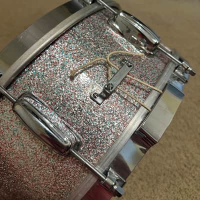 Slingerland 5x14 8 Lug Snare Drum October 1961 - Peacock Sparkle image 9