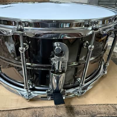 Pork Pie 14x6.5"BOB" Black Brass Snare Drum 2000s - Black brass image 3