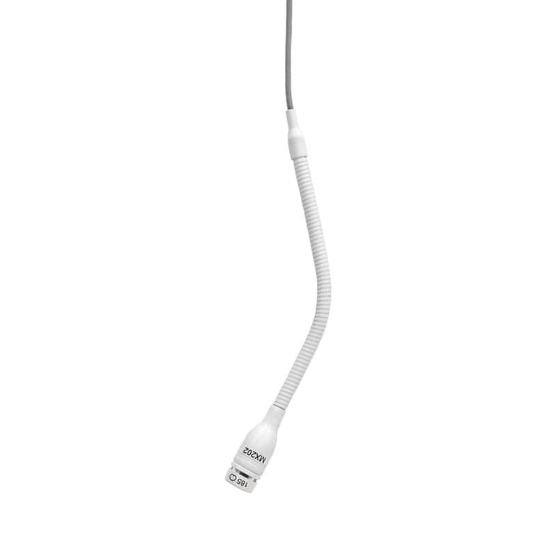 Shure MX202WP-A/C White Overhead Microphone, Cardioid, Plate-Mount Preamp image 1