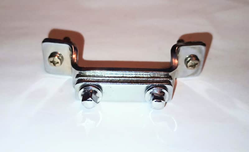 YAMAHA VINTAGE SNARE DRUM BUTT PLATE W/MOUNT SCREWS - CHROME - FREE SHIP TO C-USA! image 1