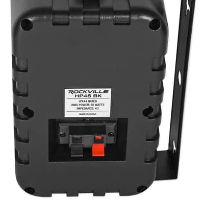 (2) Rockville HP4S BK Black 4" Outdoor/Indoor Swivel Wall Mount Home Speakers image 3