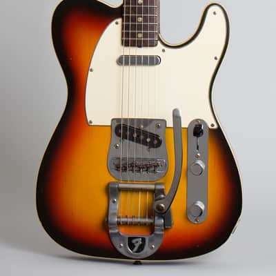 Fender  Telecaster Custom with Bigsby Solid Body Electric Guitar (1969), ser. #191930, black gig bag case. image 3