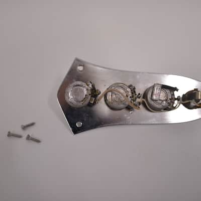 1973 Vintage Fender Jazz Bass Control Plate Pots Cap Knobs JBass Guitar 1970's Wiring Harness image 5