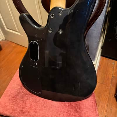 Ibanez  soundgear bass guitar emg pickups. translucent charcoal image 9