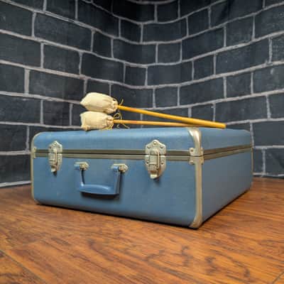 Rogers Vintage Blue Snare Drum Case + Rogers 4843 Mallets w/ Cover 1956–1965 image 1
