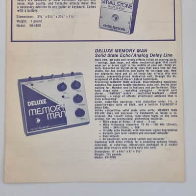 Electro-Harmonix EHX Memory Man Stereo Echo/Chorus user instructions and catalogue1984 image 5
