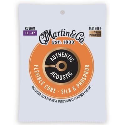 Martin MA130FX Authentic Flexible Core Acoustic Guitar String Set - Silk and Phosphor - Custom 11-48 image 1