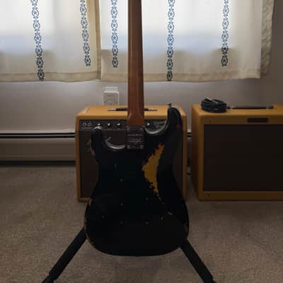 Fender Custom Shop Ltd Dual Mag II Stratocaster Relic 2020 - Black over 3-Color Sunburst image 4