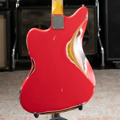 Nash JM-63 Electric Guitar - Fiesta Red over 3-Tone Burst with Hardshell Case image 2