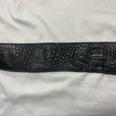 2 1/2'' Faux Crocodile Alligator Black LEATHER Guitar STRAP - FIRE SALE image 2