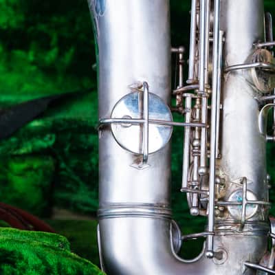 Early 1930s York Silver Plated Alto Saxophone, Hardcase, as is image 12