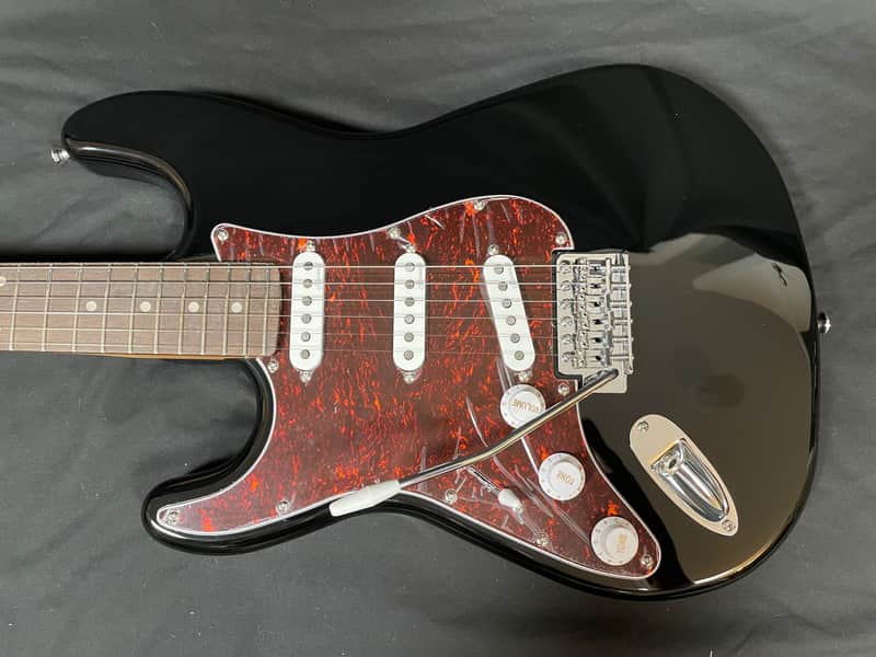 Harley Benton ST-62RW LH BK 2024 Black Strat w/Tortoise Shell Pickguard - LEFTY - image 1