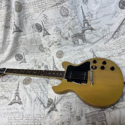 Epiphone Inspired by Gibson Custom Shop '60 Les Paul Special Double Cutaway TV Yellow Gibson Style Open Book Headstock image 11