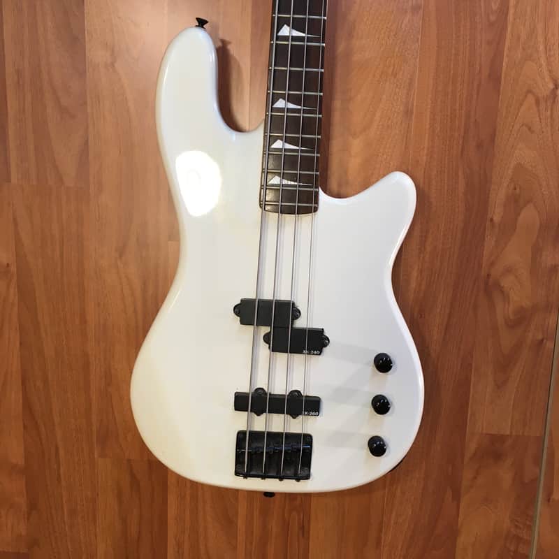 Vintage 80s Ovation Celebrity BC2-6 White Electric Bass Guitar