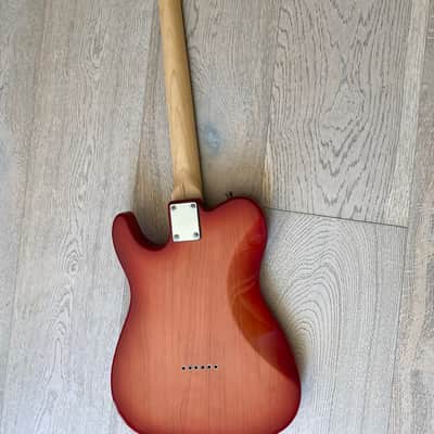 Bacchus  Tactics Telecaster Red Burl Red P90 Matching Headstock image 6