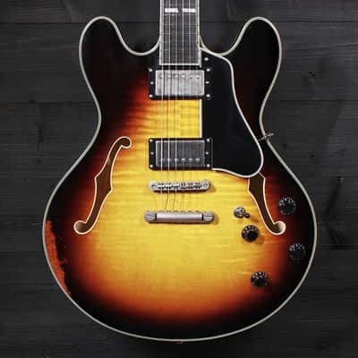 Eastman  T59/V SB Antique Varnish Sunburst Semi-Hollowbody Electric Guitar image 1