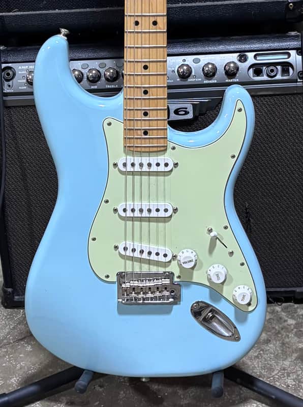 Fender Tex-Mex Stratocaster-Maple Fretboard 2022 - Sonic Blue | Reverb