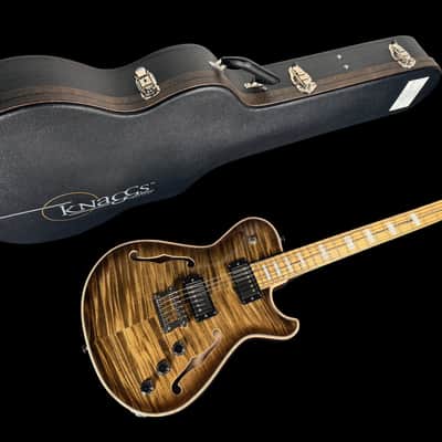 2026 Knaggs Chena Hollowbody Tier 1 Flame Top w Pale Moon Ebony Fretboard ~ Sand Dune Burst image 12