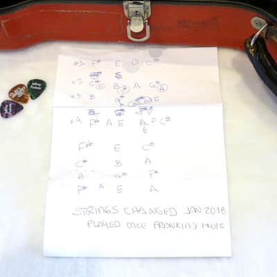 The Beach Boys Owned and Stage-Played MIJ Epiphone Riviera 6/VS Elite Sunburst Semi-Hollow Electric Guitar W/ Handwritten Bass Lines on a Grammy Ballot Invitation Letter image 3