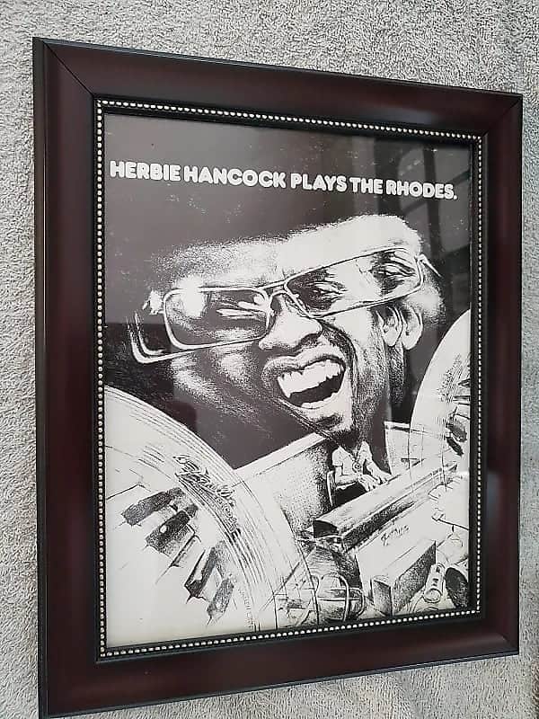 1973 Fender Rhodes Original Promotional Ad Framed Herbie Hancock Original image 1