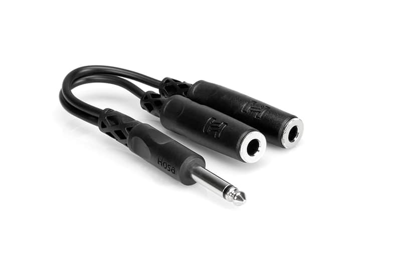 Hosa YPP-111 - 1/4" TS to Dual 1/4" TSF Adapter image 1