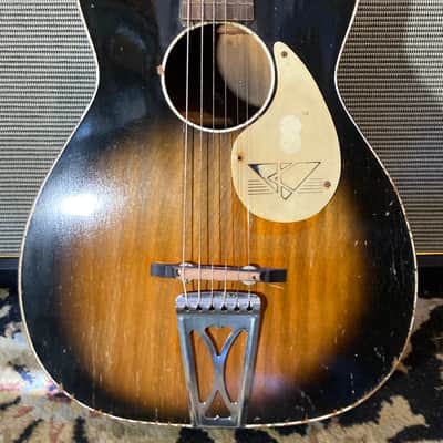 Stella Vintage Small Body Acoustic Blues Box 1940s 1950s - Vintage Sunburst image 2