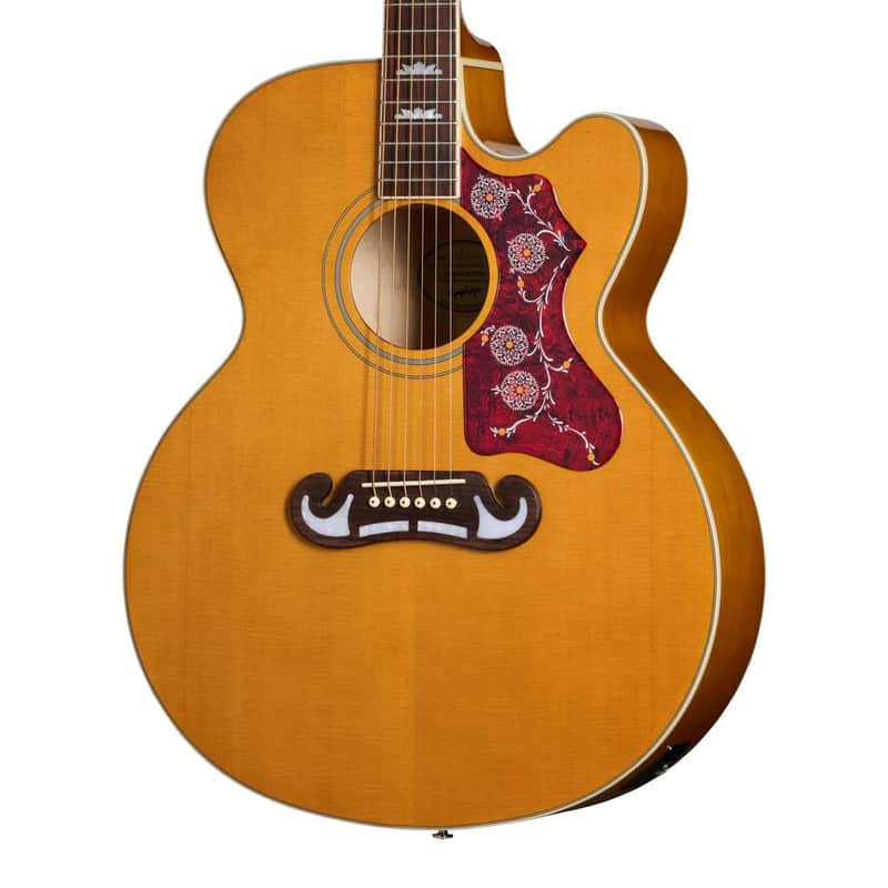 Epiphone J-200 Studio EC Acoustic-Electric Guitar w/ Gig Bag - Antique Natural image 1