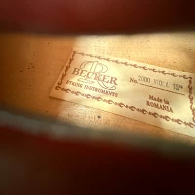 15" viola with case and bow. Made in Romania image 12