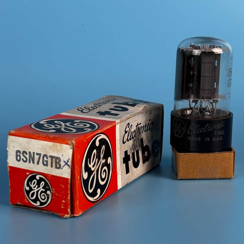 1963 General Electric 6SN7GT Vintage Grey Plated Vacuum tube! Tests GIF! T585 image 1