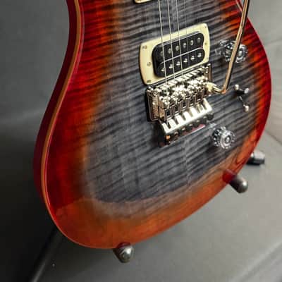 PRS SE Custom 24 "Floyd" Electric Guitar Charcoal Cherry Burst Finish w/ Gig Bag image 5