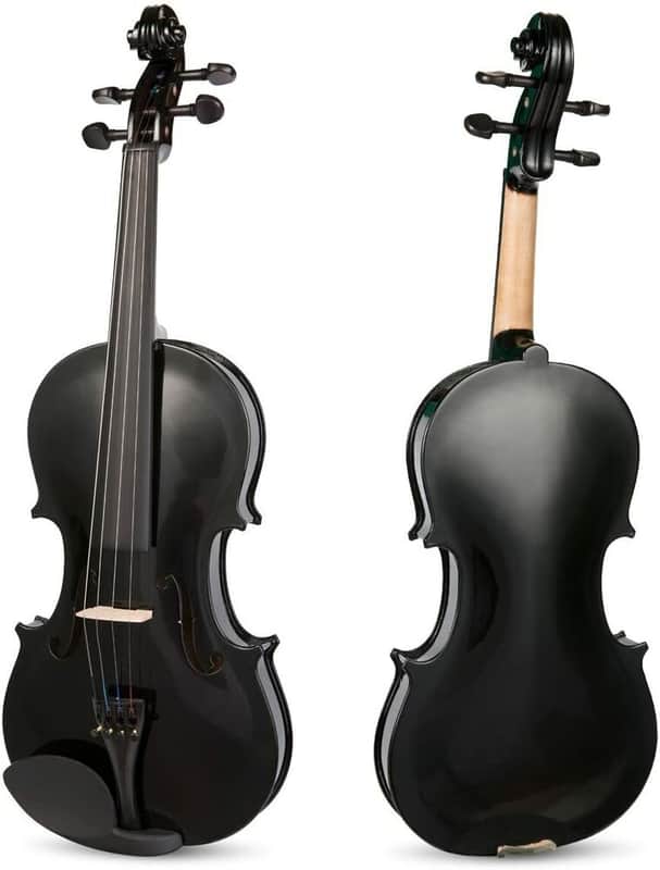 Student Band 4/4 Acoustic Orchestral Violin Fiddle Black With Case Bow Rosin - Black image 1