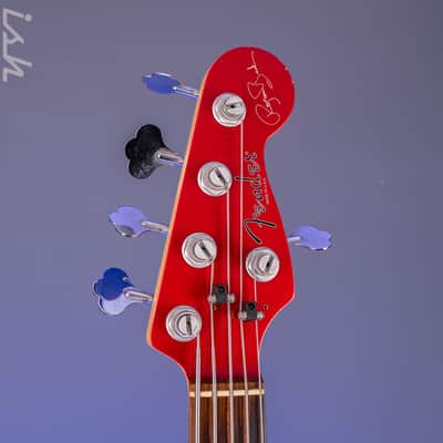 1997 Fender Roscoe Beck V Bass Candy Apple Red image 13