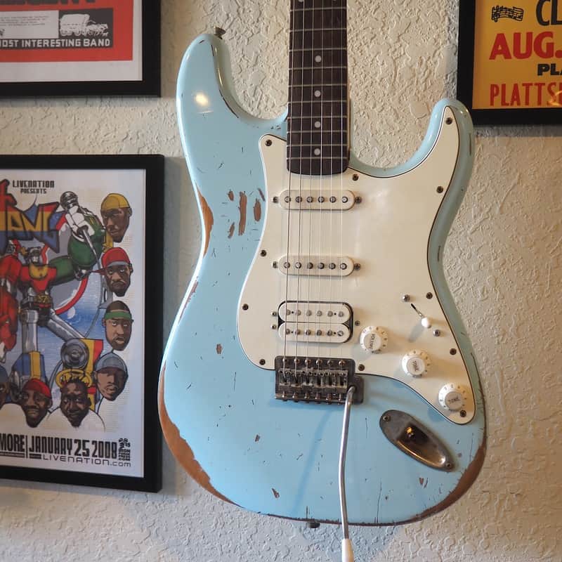 Graham Guitars Relic S-Style + UPGRADES - Baby Blue (Fender Strat) image 1