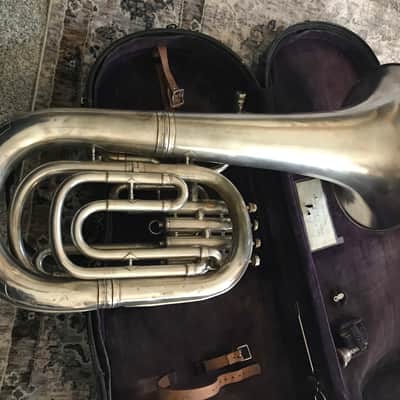 York and Sons Euphonium 4 valve  Vintage  Silver image 5