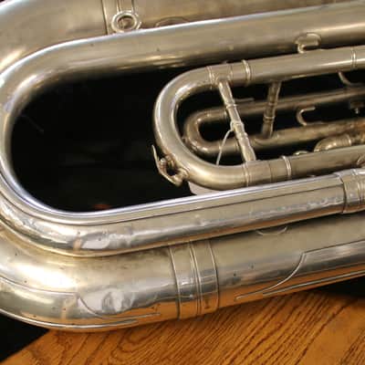 1960's Besson 3 Valve Vintage Bb Tuba 17" Bell Silver "50 Medals of Honor" image 13