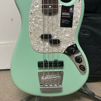 Fender American Performer Mustang Bass with Rosewood Fretboard - Satin Surf Green image 2