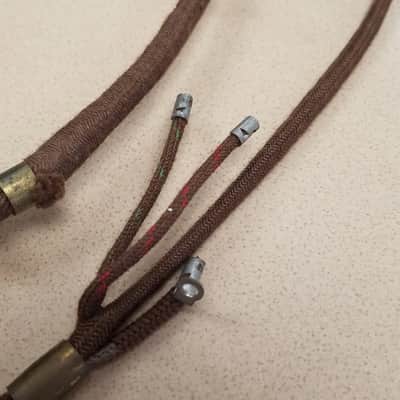 Western Electric Cloth-wrapped Microphone Headset cord coiled 1940s - Brown image 7