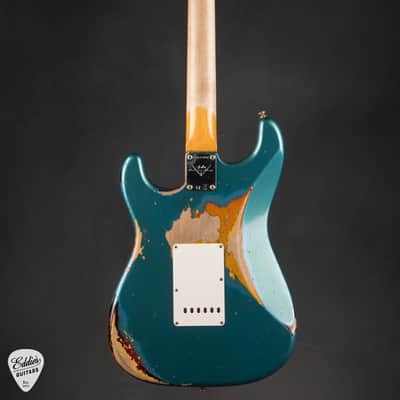 2023 - Fender Custom Shop 1961 Stratocaster Heavy Relic - Aged Ocean Turquoise Over 3-Color Sunburst image 5