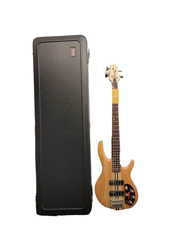 Cort A4PLUSFMMHOPN Neck Thru Construction Mahogany Body 4-String Electric Bass Guitar w/Hard Case image 1