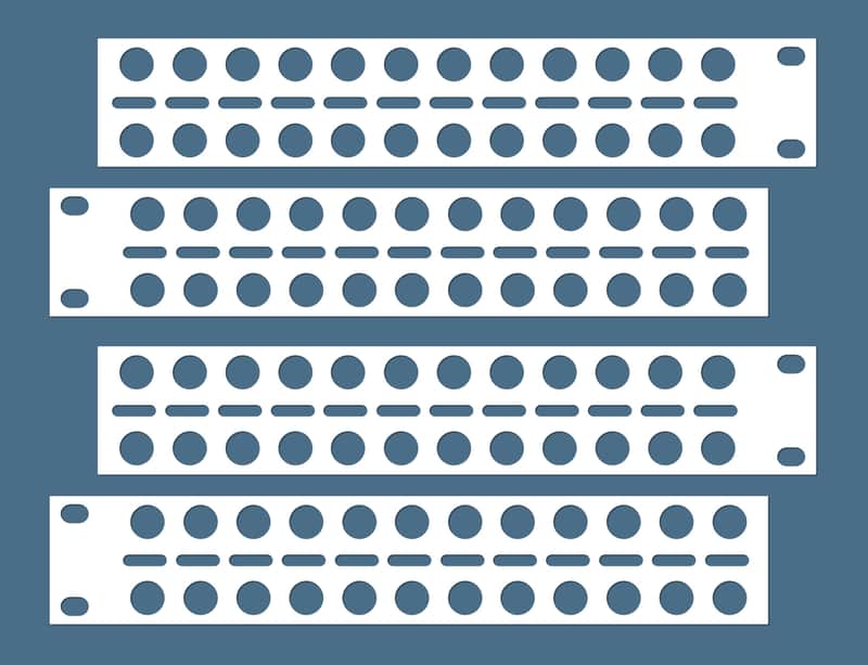 2 x blank front panel labels stickers for patchbay Samson S patch plus image 1