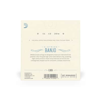 EJ69 Phosphor Bronze Light Gauge 5-string Banjo Strings - 09-20 Gauge image 2