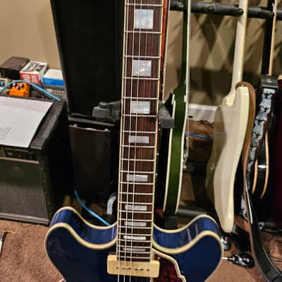 D'Angelico Excel DC Shoreline Semi-Hollow with Bigsby 2010s - Indigo image 2