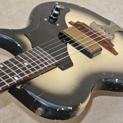 1959  Supro Super  / Thunderstick Guitar with Case  - Silverburst Finish image 6