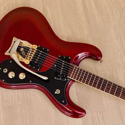 1993 Mosrite USA '64 Ventures Model "Built in Soul" Candy Apple Red w/ Vibramute, Case image 9