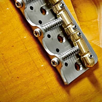 Waterslide Guitars Chopped Tele Hardtail Bridge Stainless Steel, Compensated Brass Saddles For Bigsby Telecaster, Half image 3